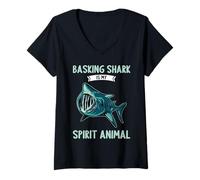 Womens Basking Sharks Basking Shark is My Spirit Animal V-Neck T-Shirt