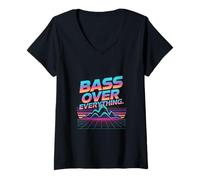 Women's Bass Over Everything EDM Rave Music Vibes V-Neck T-Shirt