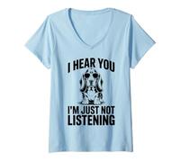 Women's Basset Hound Funny Basset Hound V-Neck T-Shirt