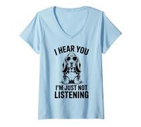 Women's Basset Hound Funny Basset Hound V-Neck T-Shirt