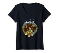 Womens Batcat V-Neck T-Shirt