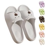 Womens Bathroom Slippers Arch Support,Lightweight Cloud Sliders Thick Recovery Pillow Soft Beach Walking Thong Sandals Washable Lightweight Flip Flops Shoes for Shower Bathroom Pool Beach Grey