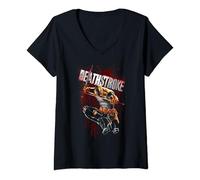 Womens Batman Deathstroke Blood Splattered V-Neck T-Shirt