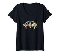 Womens Batman Hawaiian Bat V-Neck T-Shirt