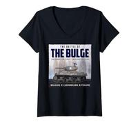 Women's Battle of the Bulge, First in Bastogne, WWII V-Neck T-Shirt