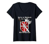 Womens Battle of Waterloo British Britian French England Wars 1815 V-Neck T-Shirt