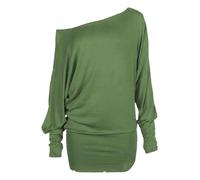Women's Batwing Long Sleeve Off Shoulder Top Baggy Shirt Jumper Ladies Plain and Printed Batwing Top Casual Winter Wear Loose Off Shoulder Neck Fit Jumper Tops UK Plus Size 8 to 26