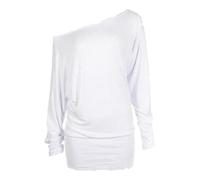 Women's Batwing Long Sleeve Off Shoulder Top Baggy Shirt Jumper Ladies Plain and Printed Batwing Top Casual Winter Wear Loose Off Shoulder Neck Fit Jumper Tops UK Plus Size 8 to 26