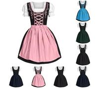 Women's Bavarian Dirndl Dress Traditional Beer Festival Fancy Dress Traditional Oktoberfest Costume Knee Length Beer Girl Costume Fancy Dress Outfit