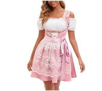 Women's Bavarian Dirndl Dress Traditional Beer Festival Fancy Oktoberfest Costume Knee Length Girl Outfit, Adult Up Costumes, Party Attire For Festivals