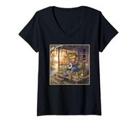 Women's Bayou Banjo Alligator Jam V-Neck T-Shirt