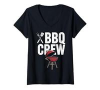 Womens BBQ Crew | Grill Masters | Funny Backyard Party Outfit V-Neck T-Shirt