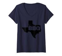 Women's BBQ Inside Texas Map Texas BBQ V-Neck T-Shirt