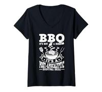Women's BBQ Not A Hobby A Post-Apocalyptic Survival Skill Grilling V-Neck T-Shirt