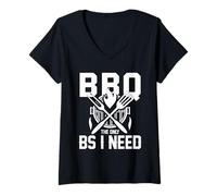 Womens BBQ The Only BS I Need Barbeque Griller Smoked Meat Lovers V-Neck T-Shirt