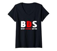 Womens BDS for Boycott, Divestment, Sanctions Tshirt V-Neck T-Shirt