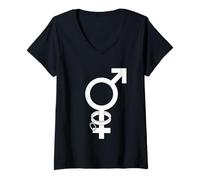 Womens BDSM Sir Slave Symbol Emblem T-Shirt | Men Dom Gifts V-Neck T-Shirt