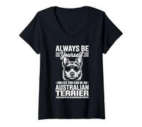 Women's Be A Australian Terrier Dog Funny Australian Terrier V-Neck T-Shirt