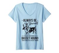 Women's Be A Basset Hound Funny Basset Hound V-Neck T-Shirt