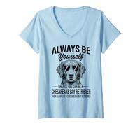 Women's Be A Chesapeake Bay Retriever Funny Chesapeake Bay Retriever V-Neck T-Shirt