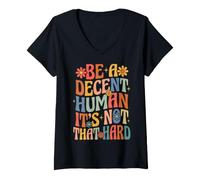 Women's Be A Decent Human It's Not that Hard V-Neck T-Shirt
