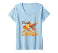 Women's Be A Goldfish & Goldfish Owner, Aquarium Fish V-Neck T-Shirt