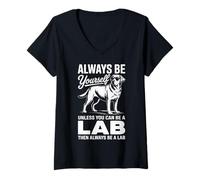 Women's Be A Lab Dog Funny Labrador V-Neck T-Shirt