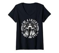 Womens Be A Lilith Not an Eve Halloween Day of Dead Satanic Gothic V-Neck T-Shirt