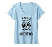 Women's Be A Saint Bernard Dog Funny Saint Bernard V-Neck T-Shirt