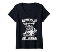 Women's Be A Saint Bernard Dog Funny Saint Bernard V-Neck T-Shirt