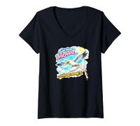 Women's Be a Seagull, Drop It and Move On Fun Flying Seagull Bombing V-Neck T-Shirt