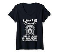 Women's Be an Irish Wolfhound Dog Funny Irish Wolfhound V-Neck T-Shirt