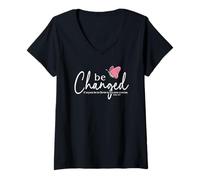 Womens Be Changed Bible Verse Gift 2 Corinthians 5:17 V-Neck T-Shirt