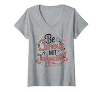 Women's Be Curious Not Judgemental Motivation Inspirational V-Neck T-Shirt