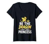 Women's Be Dragon Not Princess V-Neck T-Shirt