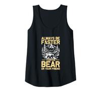 Womens Be Faster Than the Bear Mountaineer Funny Hiking Hiker Tank Top