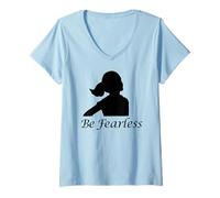 Womens Be Fearless T Shirt Fearless Girl V-Neck T-Shirt