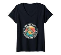 Women's Be Happy in Your Own Shell Autism Awareness V-Neck T-Shirt