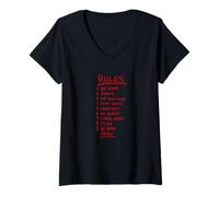 Women's Be Here Now Rules for Life Positive Mindful Living Guide V-Neck T-Shirt