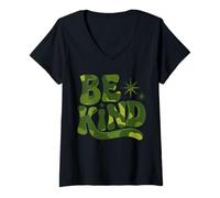 Womens Be Kind Camo Military Anti-Bullying Unity Day V-Neck T-Shirt