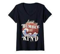 Womens Be Kind t s Be Humble and Kind T-Shirts for Women Stay Kind V-Neck T-Shirt