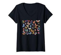 Womens Be Kind To All Kinds Bugs Life Biology Science Insect V-Neck T-Shirt