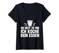 Womens Be Kind to Me I Cook Your Food Chef V-Neck T-Shirt