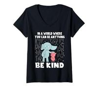 Womens Be Kind World Kindness Day Inspirational Positive Quote V-Neck T-Shirt