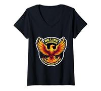 Womens Be Like A Phoenix Rise From Your Ashes Every Time Fire Bird V-Neck T-Shirt
