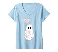 Women's Be My Boo Ghost Funny Valentines Day V-Neck T-Shirt