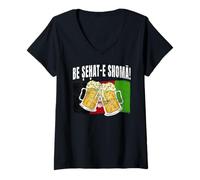 Womens Be SEHAT E Shoma Afghanistan Cheers Afghan Beer Lover V-Neck T-Shirt