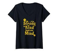 Women's Be Strong Be Kind Speak Your Mind V-Neck T-Shirt