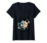 Women's Be The Light in The Darkness Angler Fish Motivation V-Neck T-Shirt