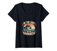 Women's Be The Light in The Darkness Angler Fish V-Neck T-Shirt
